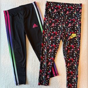 Adidas Nike Leggings Bundle- Colorful/ Athletic Material. Sz 4T